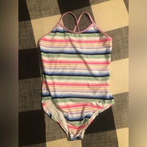 Gap Kids' Striped One-Piece Swimsuit - Pink Trim